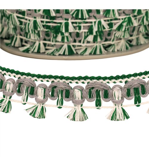 Galon flochettes 27mm vert vif au mètre