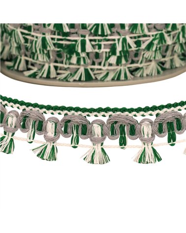 Galon flochettes 27mm vert vif au mètre
