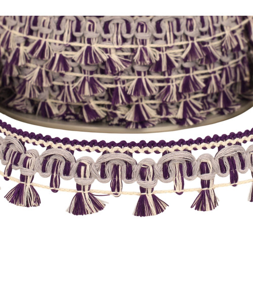 Trenza flochette 27mm violeta por metro
