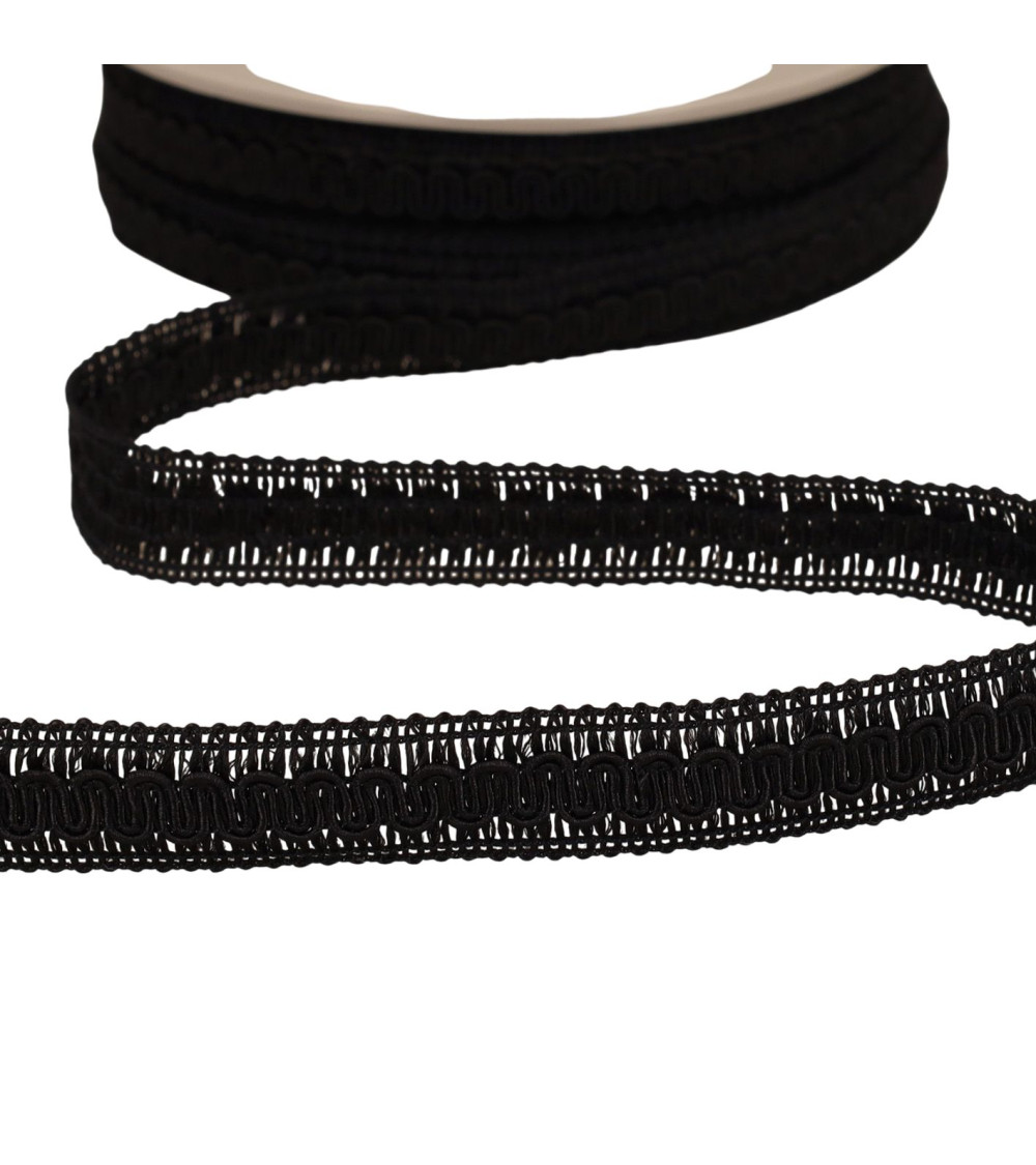 Wave braid 17mm black per meter
