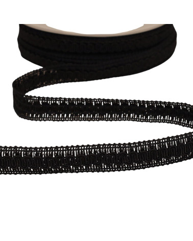 Trenza ondulada 17mm negra por metro