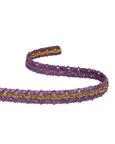 Diamantgeflecht mit Goldnaht, 18 mm, Lila pro Meter