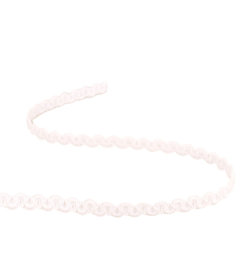 Trenza ondulada mate 9mm blanca por metro