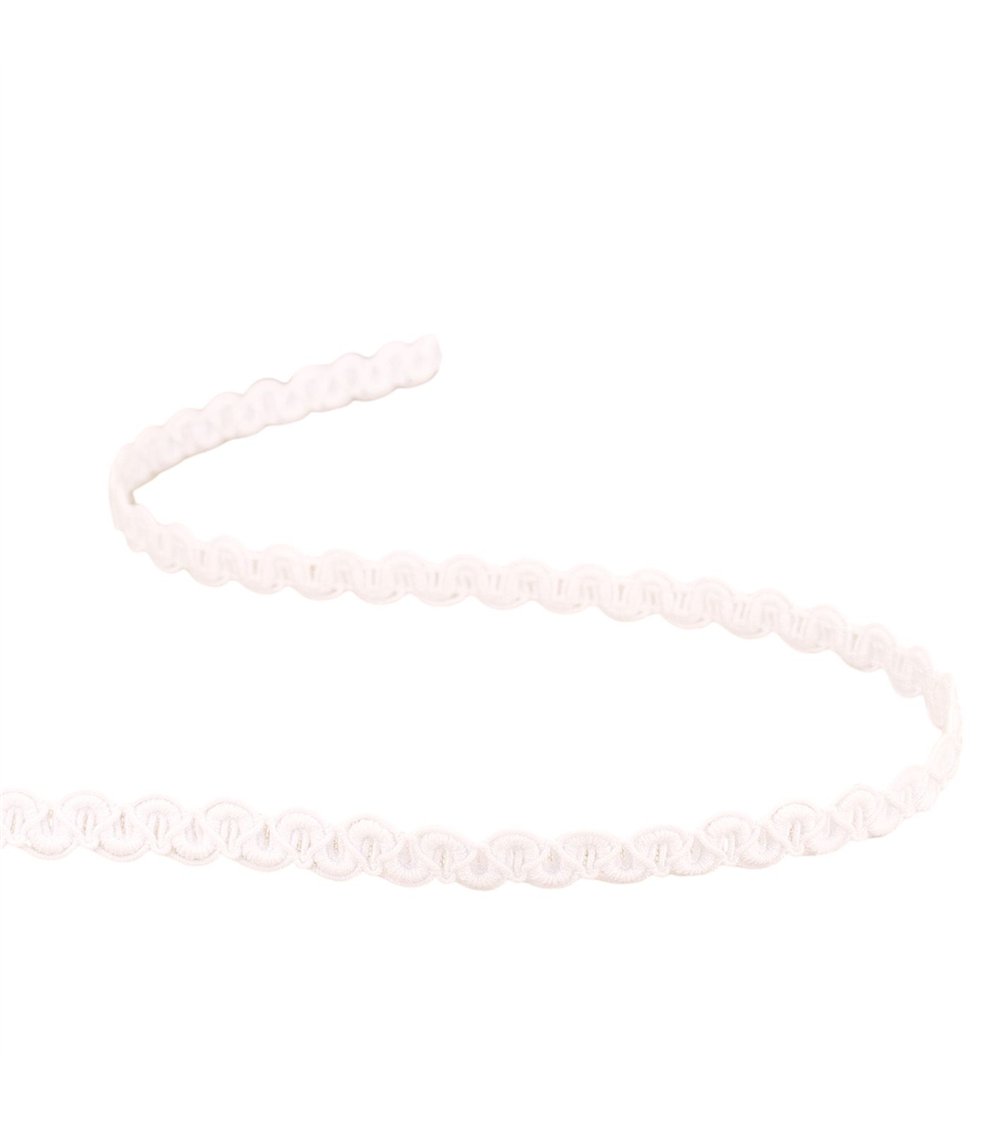 Galon vagues mat 9mm blanc au mètre