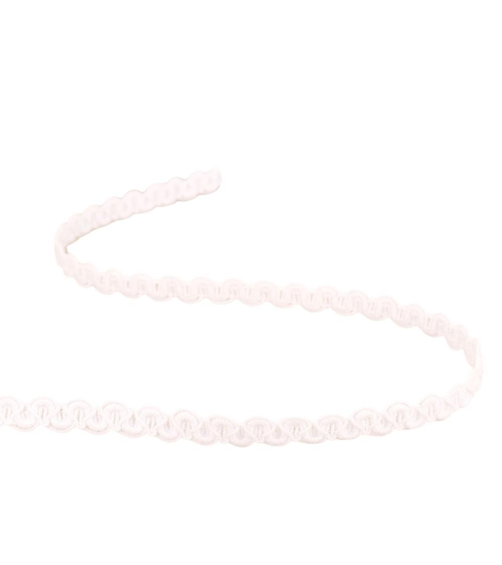 Trenza ondulada mate 9mm blanca por metro