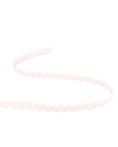 Trenza ondulada mate 9mm blanca por metro