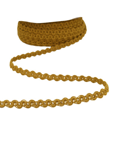 Matte wave braid 9mm mustard per meter