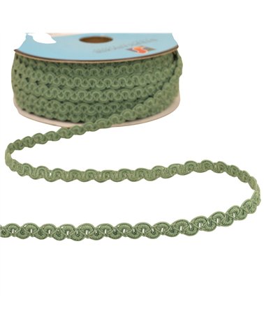 Galon vagues mat 9mm vert kaki clair au mètre