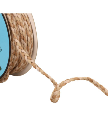 Trenza tricolor 3 hilos 7mm beige por metro