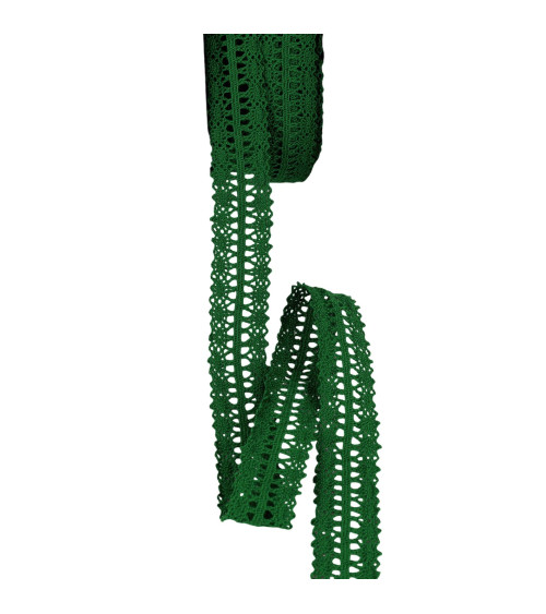 Lace between two 25mm bright green per meter