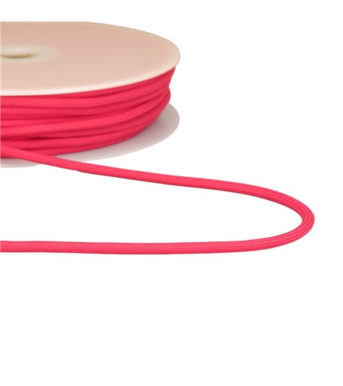 Bobine 30m cordon tressé 4,5mm rose