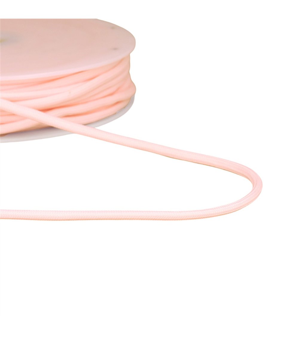 Bobine 30m cordon tressé 4,5mm rose