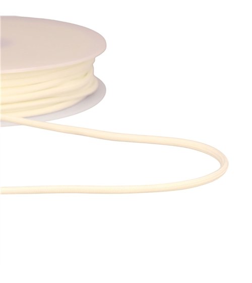 Bobine 30m cordon tressé 4,5mm ecru/blanc