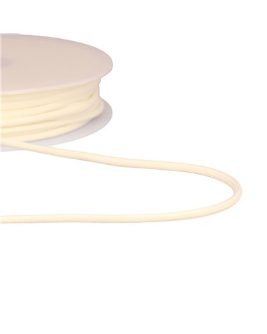 Bobine 30m cordon tressé 4,5mm ecru/blanc