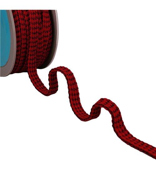 Bobine 25m tresse bicolore 13mm rouge