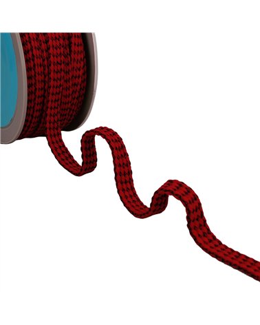 Bobine 25m tresse bicolore 13mm rouge