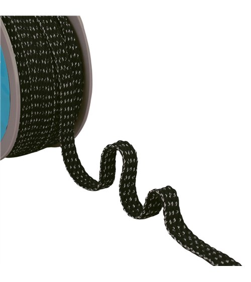 Bobine 25m tresse bicolore 13mm noir