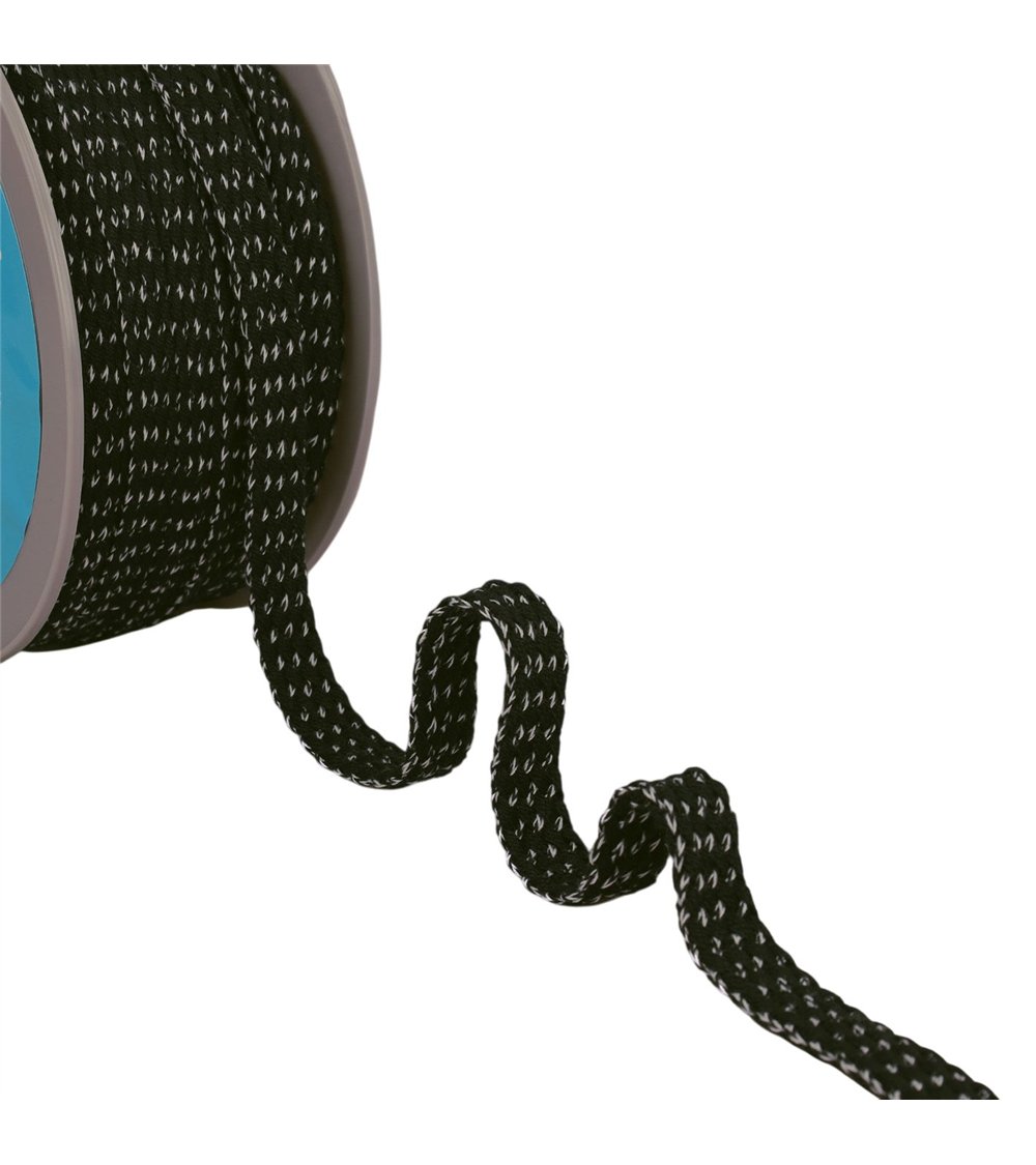 Bobine 25m tresse bicolore 13mm noir
