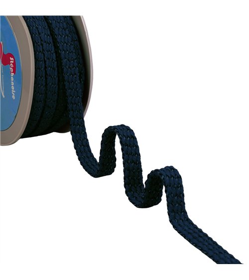 Bobine 25m tresse bicolore 13mm bleu