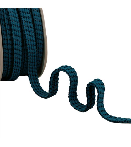 Bobine 25m tresse bicolore 13mm bleu