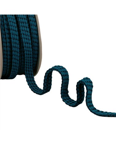 Bobine 25m tresse bicolore 13mm bleu
