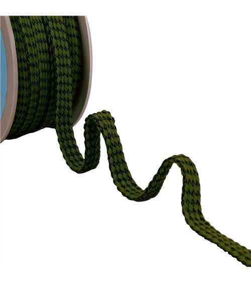 Bobine 25m tresse bicolore 13mm vert