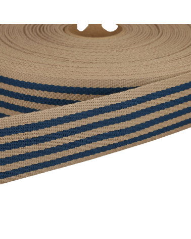 20m reel two-tone stripe strap 40mm blue