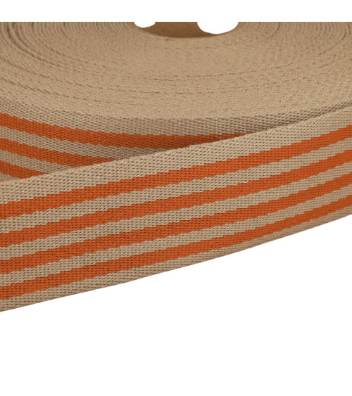 20-m-Rolle mit zweifarbigem Streifenband, 40 mm, Orange