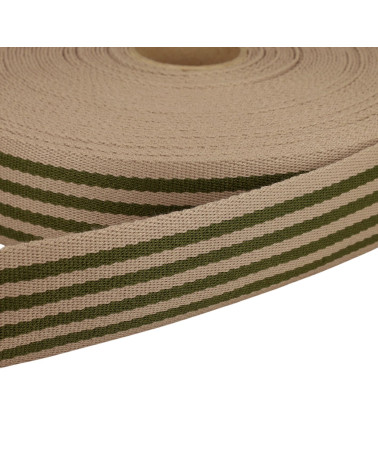 Carrete 20m correa raya bicolor 40mm marrón