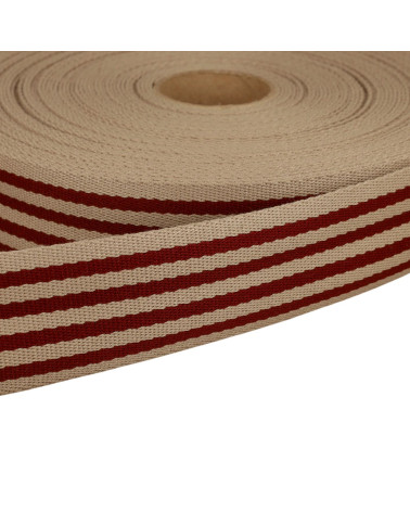 20-m-Spule mit zweifarbigem Streifenband, 40 mm, rot