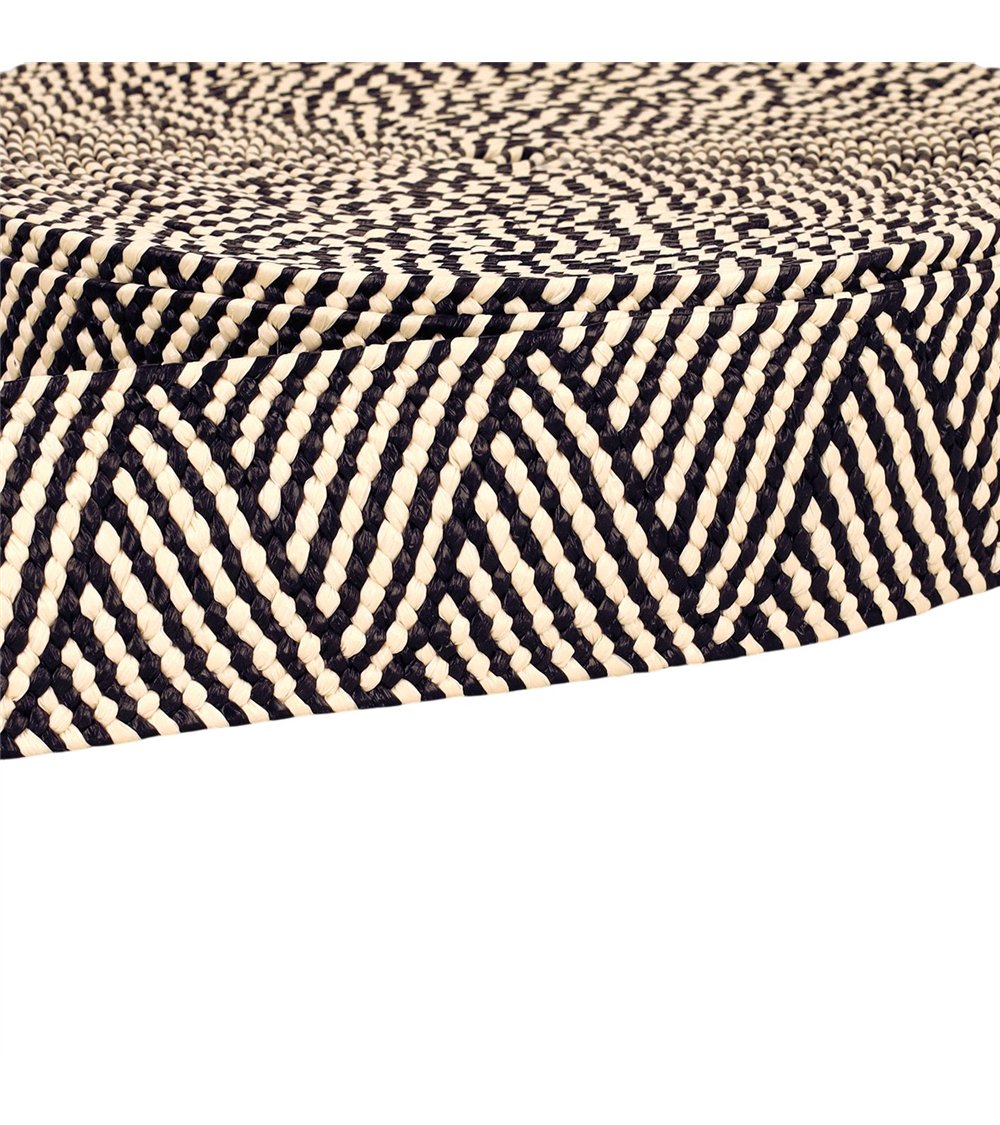 Bobine 15m sangle aspect naturel bicolore extensible 50mm noir