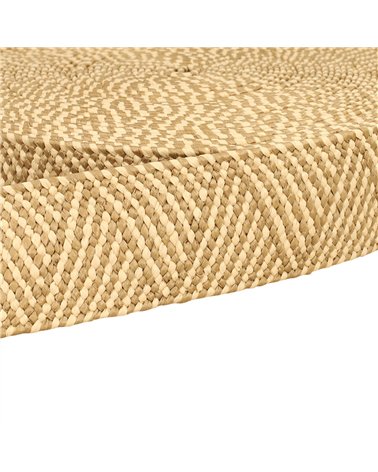 Bobine 15m sangle aspect naturel bicolore extensible 50mm ecru