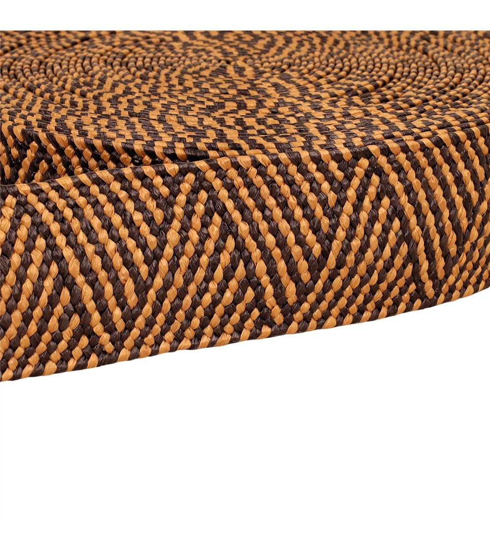Bobine 15m sangle aspect naturel bicolore extensible 50mm marron