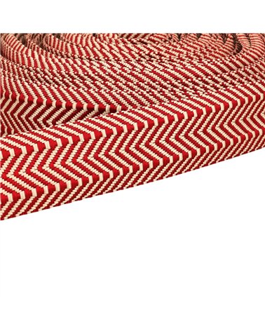 Bobine 15m sangle double chevrons 38mm rouge