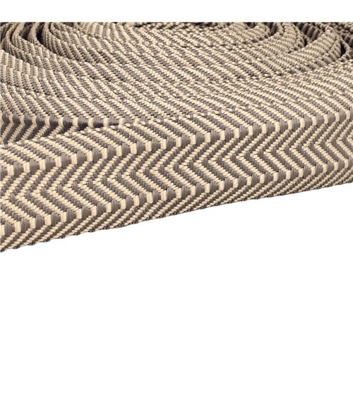 Bobine 15m sangle double chevrons 38mm gris