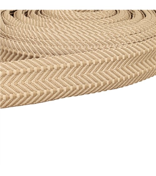 Bobine 15m sangle double chevrons 38mm beige