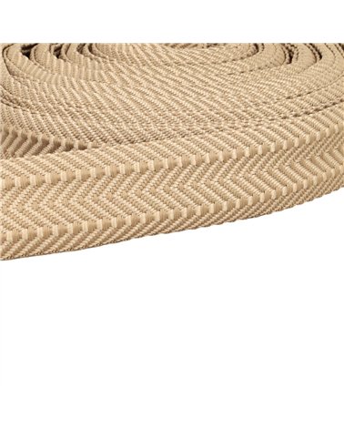 Bobine 15m sangle double chevrons 38mm beige