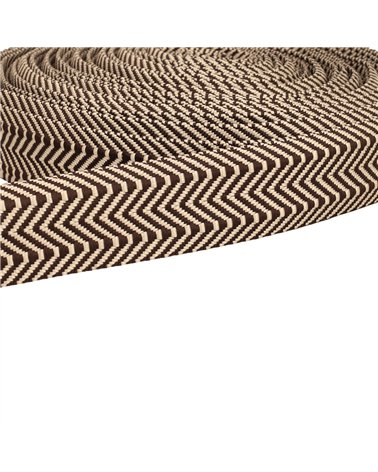 Bobine 15m sangle double chevrons 38mm marron