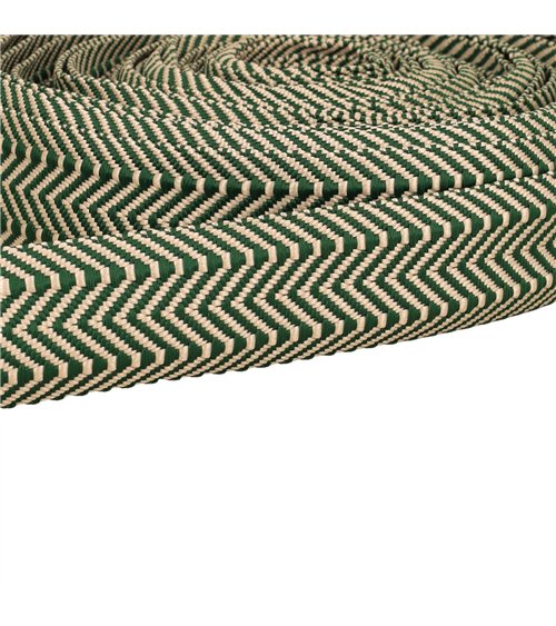 Bobine 15m sangle double chevrons 38mm vert