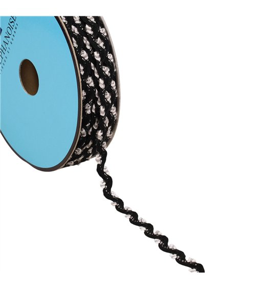 Bobine 25m serpentine festonnée 10mm noir