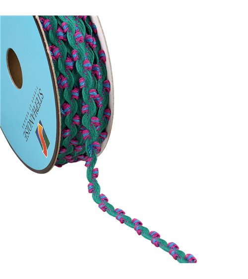 Bobine 25m serpentine festonnée 10mm bleuacier