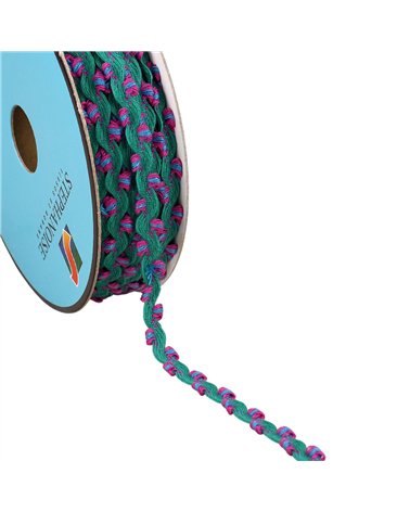 Bobine 25m serpentine festonnée 10mm bleuacier