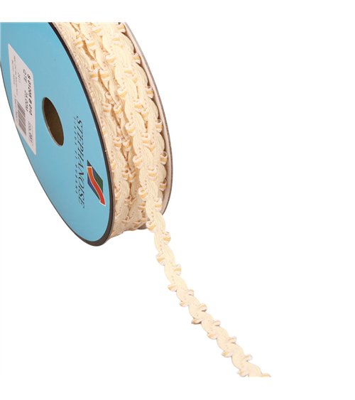Bobine 25m serpentine festonnée 10mm ecru