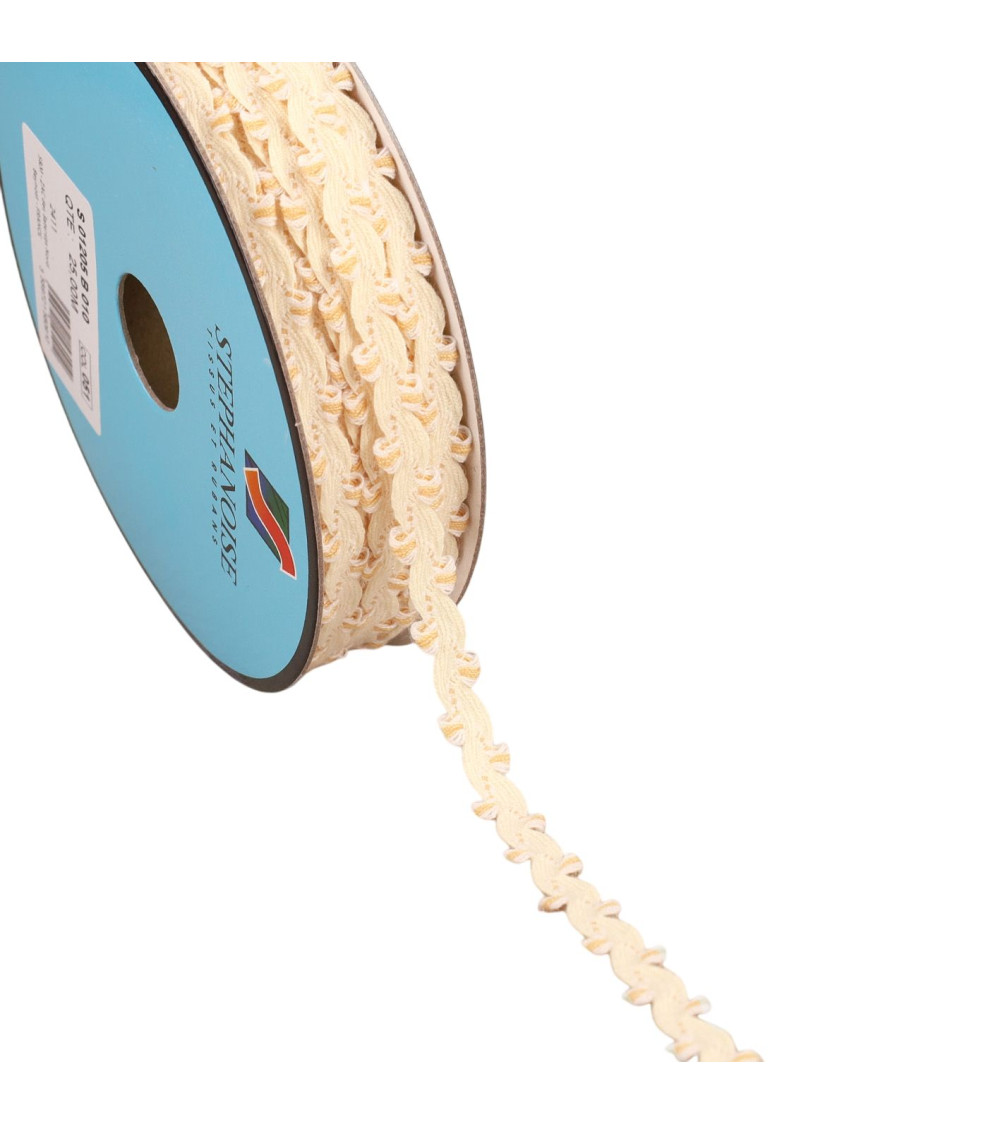 Bobina de 25 m serpentina festoneada 10 mm crudo