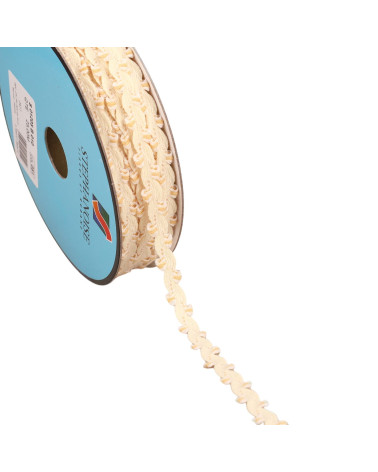 Bobina da 25 m serpentino smerlato da 10 mm ecru