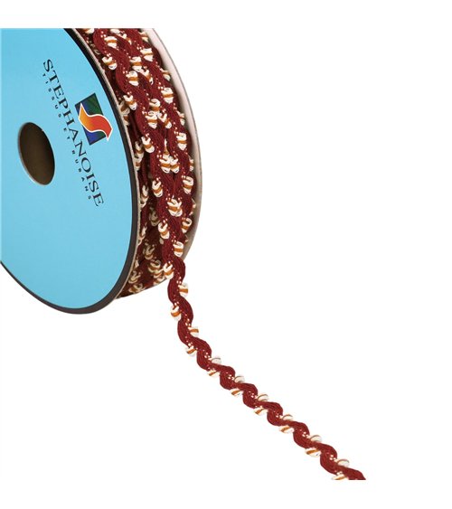 Bobine 25m serpentine festonnée 10mm rouge
