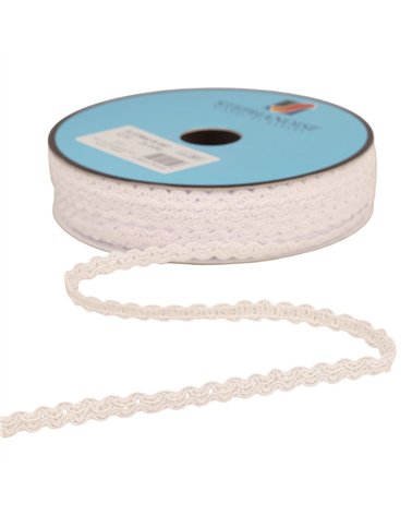 Bobine 25m galon croquet festonné 7mm blanc