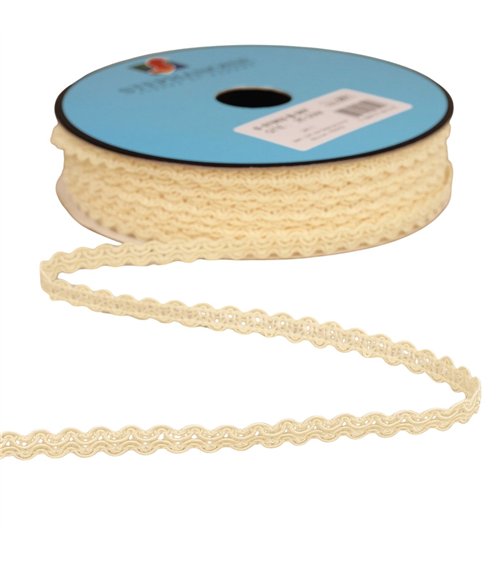 Bobine 25m galon croquet festonné 7mm ecru