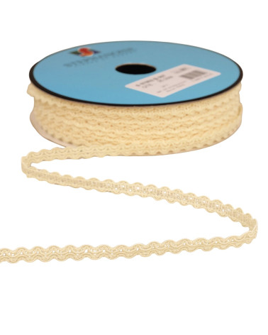 25m spool of scalloped croquet braid 7mm ecru