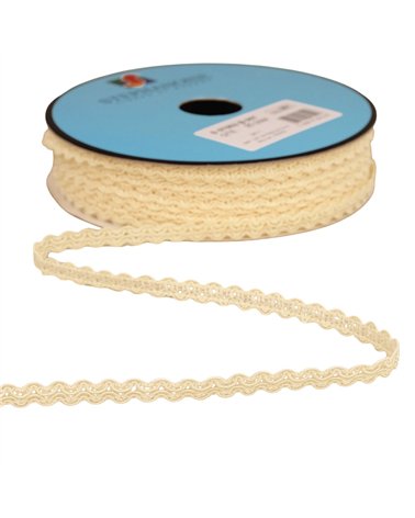 Bobine 25m galon croquet festonné 7mm ecru